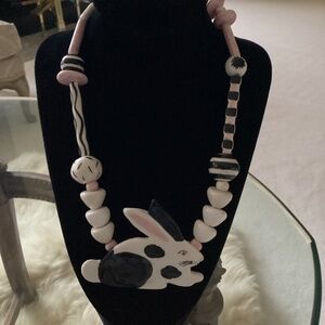 One Of A Kind Artist Made Bunny Necklace